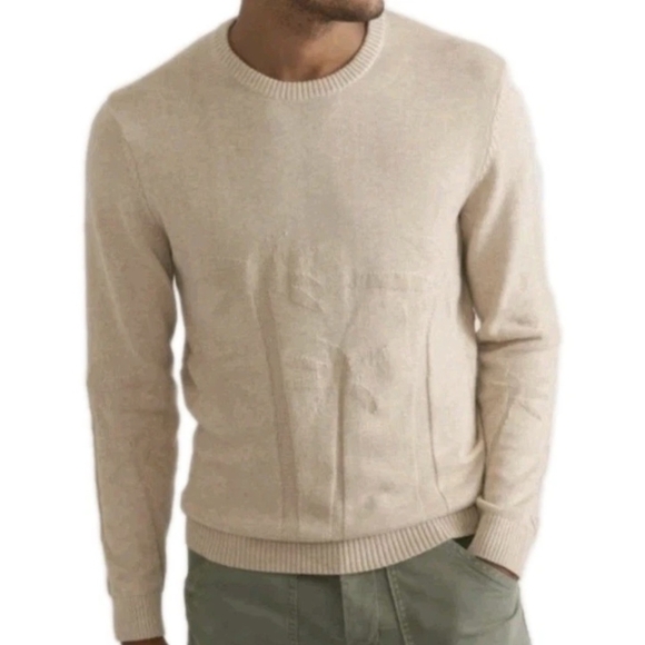 Marine Layer Sweater Tan Scenic Palm Tree Long Sleeve Pullover Size XL NEW